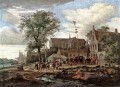 Tavern mit Mai Baum Landschaft Salomon van Ruysdael